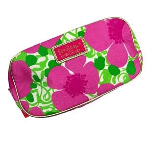 Lilly Pulitzer x‎ Estee Lauder Cosmetic Bag Pink Green White Floral Makeup Bag